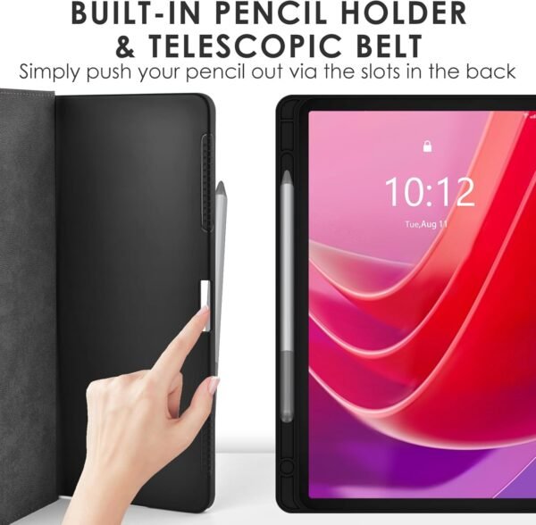 KATUMO Coque Étui pour Tablette Lenovo Tab M11 (11") 2024 TB330FU/331FC, avec Porte-Stylo, Housse Cover Case de Protection Fin et Rigide, en Cuir TPU Souple, Visualisation Multi-Angle – Image 6