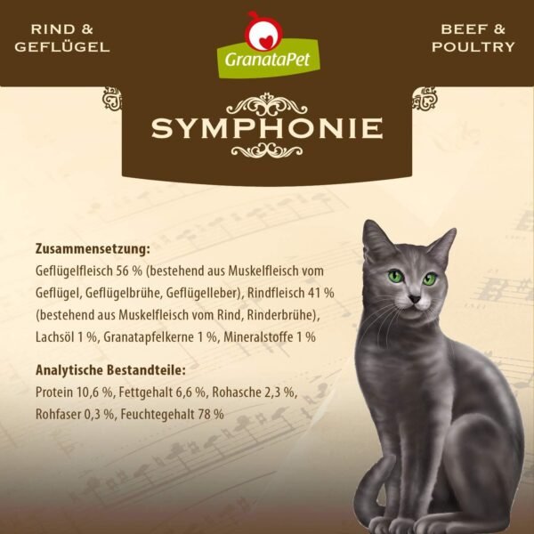 GranataPet Symphonie No. 1 Nourriture pour Chat sans céréales ni sucres - Filet en gelée Naturelle - 6 x 200 g – Image 4