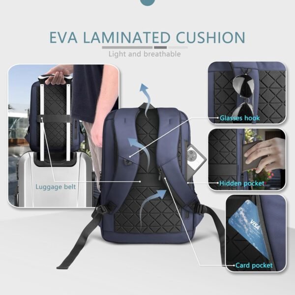HEROIC KNIGHT Sac à dos Ordinateur Portable Double Port USB Sac a dos Impermeable Léger Antivol Sac à dos homme Design Multifonction pour Travail Voyage Affaires Université – Image 5