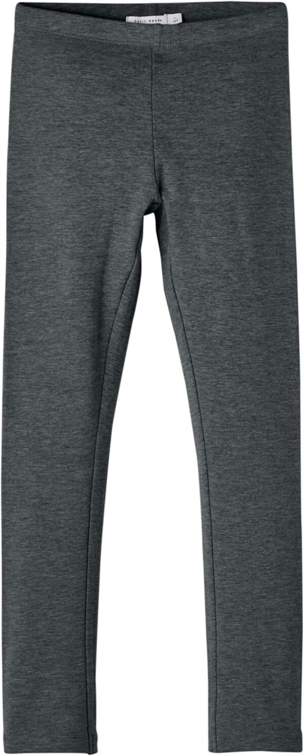NAME IT Fille Nkfdavina Solid SWE Bru Noos Leggings, Gris, 12 Ans EU