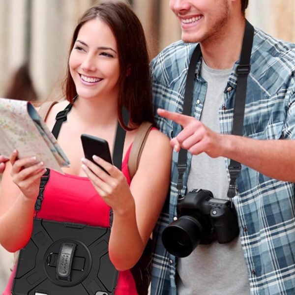KEQKEV Bandoulière réglable, sangle tour de cou confortable à dégagement rapide pour iPad, tablette, appareil photo, jumelles, sac à bandoulière pour ordinateur portable, noir, Medium – Image 6