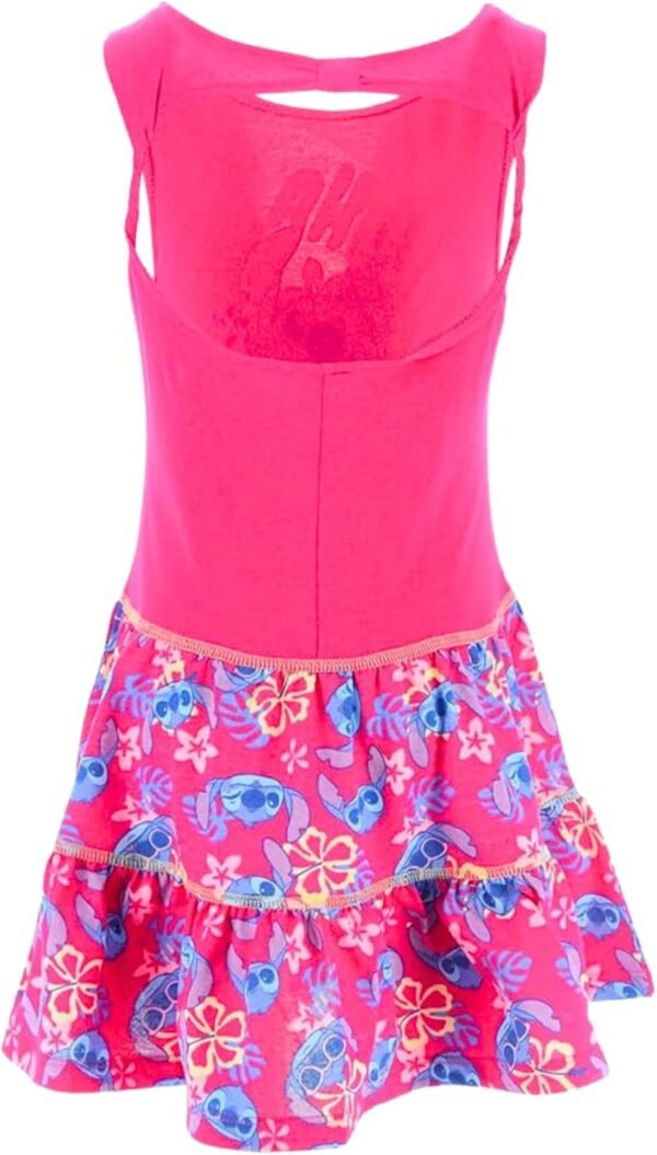 Disney Stitch Robe pour Fille, Robe Coton Doux Motif 'Aloha', Conception Manches Courtes, Tailles 3 à 8 Ans – Image 2