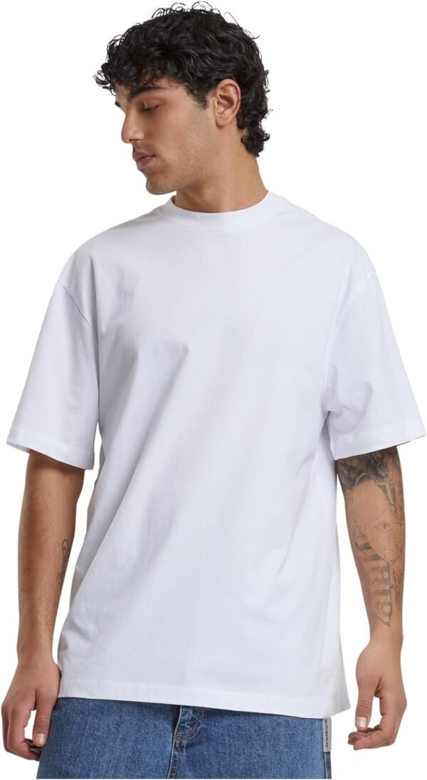 Urban Classics Men's Basic Crew Neck Tall Tee Oversized Short Sleeves T-Shirt with Dropped Shoulders, 100% Jersey Cotton