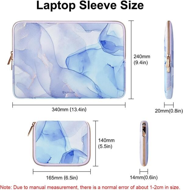 ARVOK 13 13.3 Housse pour Ordinateur Portable 14 Pouces pour MacBook Air/Pro13 MacBook Pro 14 Ordinateur Portable/Tablette résistant à l'eau Housse pour HP/Dell/Lenovo/ASUS/Acer/Samsung avec Pochette – Image 2