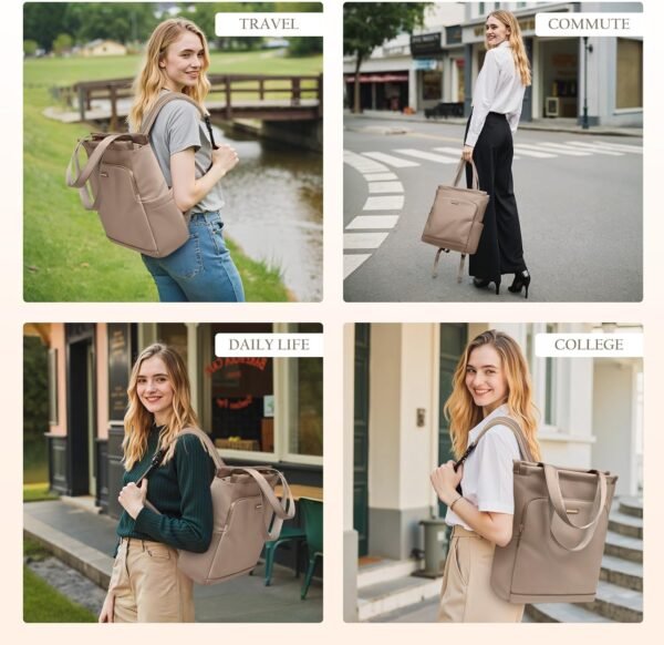 GOLF SUPAGS Sac à dos Convertible pour Ordinateur Portable pour Femmes Sac de Voyage Décontracté Notebook pour Travail Collège Voyage Loisirs – Image 8