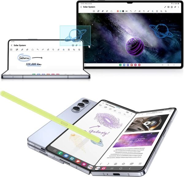 Samsung Galaxy Z Fold5 Stylo Fin S Pen - Édition Slim pour Z Fold 5G avec Embouts Gratuits - Jaune – Image 4