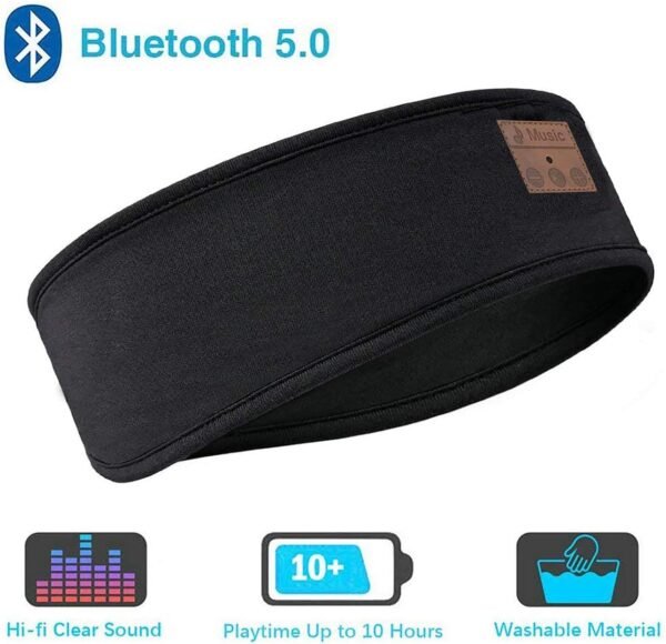 Bandeau Bluetooth Sommeil,Casque de Sommeil Bandeau Bluetooth,Bandeaux de Sport avec Haut-Parleur Mince, Bandeau Casque Bluetooth pour Dormir, Voyager, Courir, Méditer – Image 6