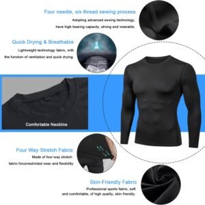 Alternative view of Smatstyle Maillot Compression à Manches Longues pour Homme Sports Séchage Rapide en Maille Respirante pour Course à Pied Fitness