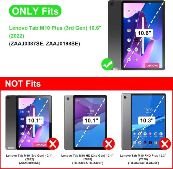 FINTIE Coque pour Lenovo M10 Plus 3rd Gen 10.6 Pouces 2022 (TB125 / TB128) - Étui Fin et Rigide Housse Pliable Légère, Protection pour Lenovo Tab M10 Plus 3ème Génération, Bleu Marine – Image 2
