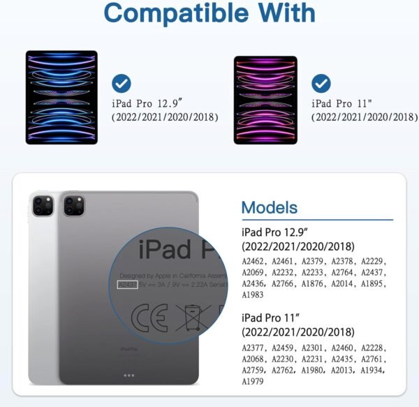 Giftorld [3 paquets protecteur d'objectif d'appareil photo pour iPad Pro 11"/12.9"(2018/2020/2021/2022),verre trempé 9h,résistant aux rayures,sans bulles,Définition HD,Installation Facile – Image 2