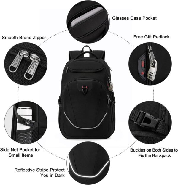 Antivol Sac à dos Ordinateur portable Homme Grande Capacité Affaires Voyage Sac à dos Loisirs Affaires – Image 7