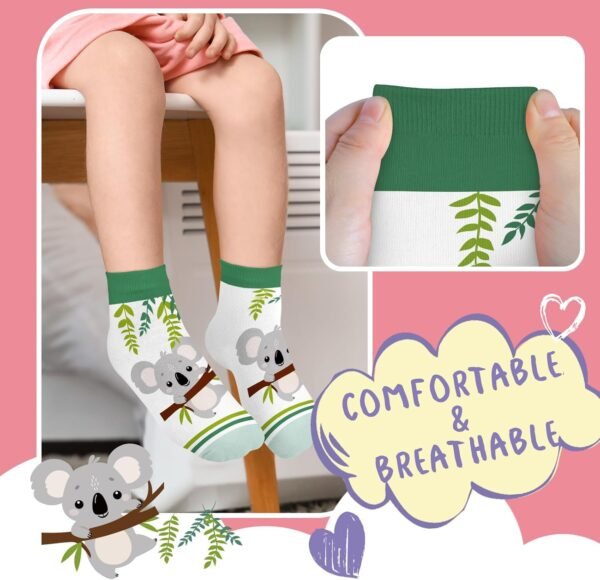 Queenshin 6 Paires Chaussettes Enfants Filles Confortables et Douces de 2 à 11 Ans – Image 4