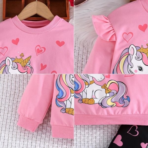 Pilipulu Ensembles Fille Sweatshirt Legging en Coton 2 Pièces Vêtements Mode pour Fille Pull 2-7 ans – Image 4