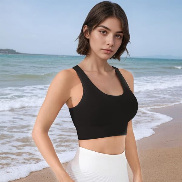 MUNSKT Brassiere Sport Femme Soutiens Gorge de Sport Femme Armature Elastique Yoga Bra Tops Amovibles Coussinets Fitness – Image 5