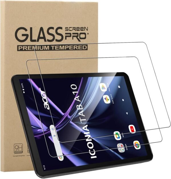 GEJEFA Verre Trempé pour Acer Iconia Tab A10 10.1 Pouces, 2 Pièces 9H Dureté Anti-Rayures [Haute Définition] [Sensibilité Tactile] Protection Écran pour Acer Iconia Tab A10