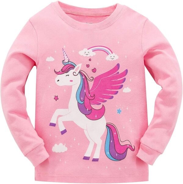 Garsumiss Ensemble de Pyjama Fille 100% Coton Costume Vêtement de Nuit – Image 2