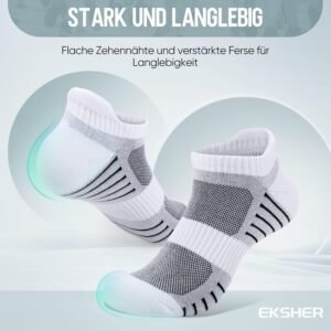 Alternative view of EKSHER Lot Chaussettes Homme Femme 8 Paires Sport Chaussettes Running Coton Respirant Socquettes Respirant Courtes