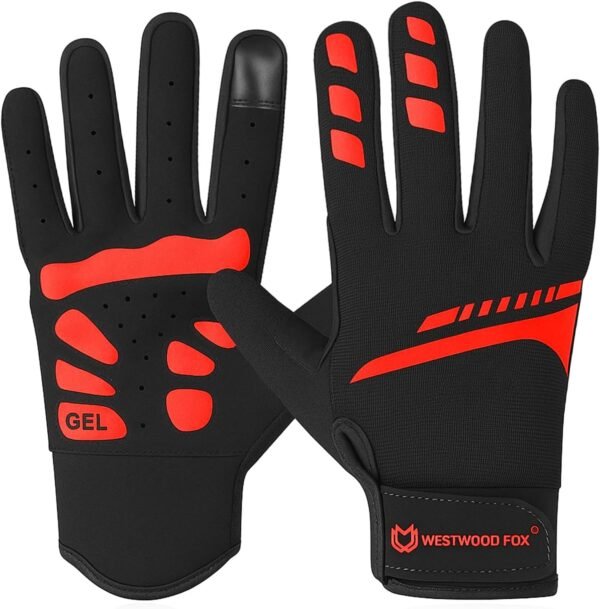 WESTWOOD FOX Gants de Cyclisme–Respirants, Antidérapants,Écran Tactile,Amortissants,Coupe-Vent, Imperméables pour Hommes et Femmes–Idéaux pour Vélo,Moto,Ski,Randonnée,VTT,Camping