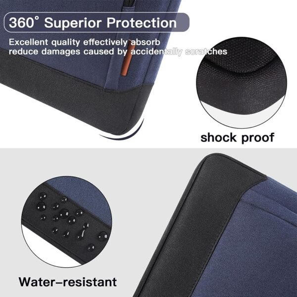 DOMISO 15-15.6 Pouces Sac pour Ordinateur Portable Affaires Mallette Compatible avec 15.6'' Lenovo Ideapad 330/ MacBook Pro/HP EliteBook 850 G3/Envy x360 15/Latitude 3580/Acer Chromebook/Asus,Bleu – Image 4
