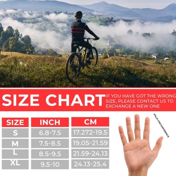 WESTWOOD FOX Gants de Cyclisme–Respirants, Antidérapants,Écran Tactile,Amortissants,Coupe-Vent, Imperméables pour Hommes et Femmes–Idéaux pour Vélo,Moto,Ski,Randonnée,VTT,Camping – Image 7