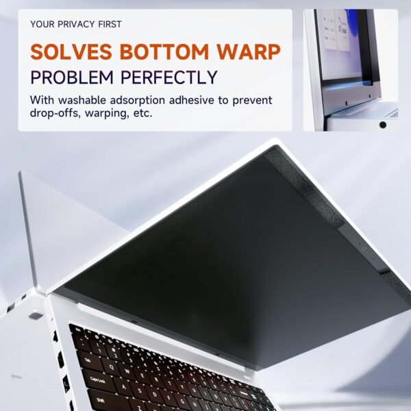 Magnétique Filtre de Confidentialité 14 Pouces 16:9, Filtres d'écran pour Ordinateur Portable avec HP/Dell/Acer/Lenovo/Thinkpad/Samsung/ASUS/Sony, Installazione Immediata, Amovible Film de Protection – Image 8