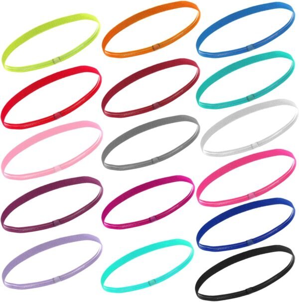 BOHUIZ Lot de 16 bandeaux de sport antidérapants pour enfants - Pour le yoga, le football, le jogging