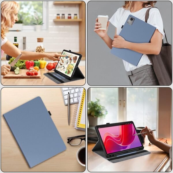KATUMO Coque Étui pour Tablette Lenovo Tab M11 (11") 2024 TB330FU/331FC, avec Porte-Stylo, Housse Cover Case de Protection Fin et Rigide, en Cuir TPU Souple, Visualisation Multi-Angle – Image 8
