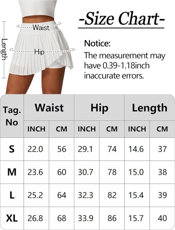 FEOYA Femme Jupe Tennis Plissée Jupe Taille Haute Poche Shorts Sport Courte Jupe d’été l’extérieur – Image 6
