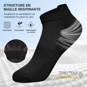 Alternative view of Fullluwaa Chaussettes Homme/Femme Respirantes - Lot 6 Paires Confort Élastique Résistant, Chaussettes Sport, Sans Effilochage