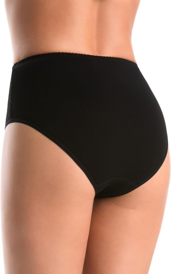 Teyli – Culotte Taille Haute en Coton avec Panneau en Dentelle à l’Avant, conçue pour Un Confort Optimal et Une Silhouette lissée. – Image 2