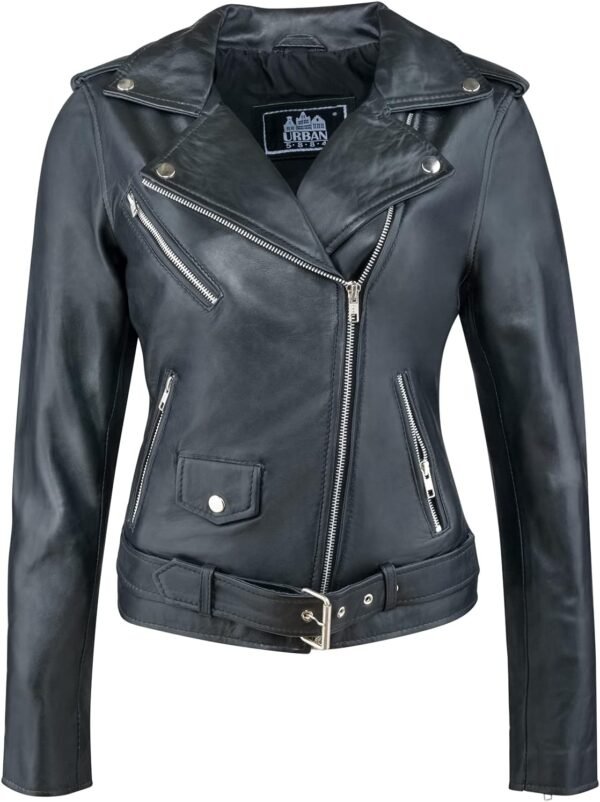 Urban Leather Blouson pour Femme en Cuir d'Agneau