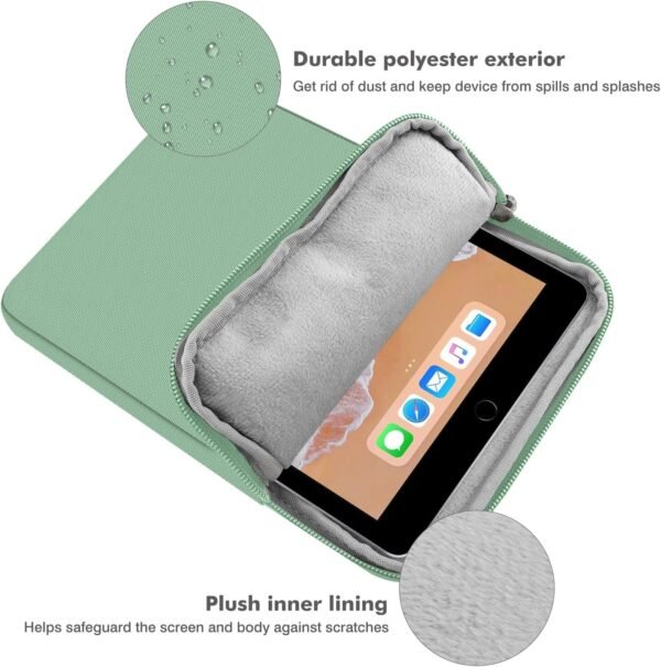 MoKo 9-11 Pouces Tablette Housse Sac de Transport pour New 11" iPad Air M3, iPad A16 2025, iPad Pro 11 M4, Air 5/4/3, iPad 10/9/8th Gen, Tab S8/S9 11", Bodhi Verte – Image 3