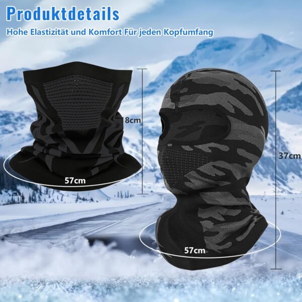 Zidoley Lot de 2 cagoules de moto, coupe-vent, rafraîchissantes, demi-masques, cagoules de ski, accessoires de moto, convient pour les sports de plein air, le ski, la moto, la pêche et le cyclisme – Image 7
