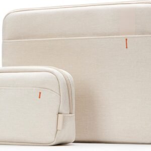 Inateck 360° Protection Housse 13 Pouces Compatible avec 13 MacBook Air M4/M3/M2/M1 2025-2018, 13 MacBook Pro M2/M1 2022-2016, 12.3 Surface Pro 11/10/9/X/8/7/6/5/4/3, XPS 13, Beige