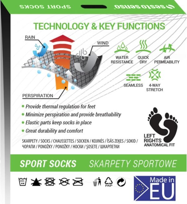 sesto senso Chaussettes Sport de Course Colorées Femme Homme Lot de 3-12 Paires – Image 7