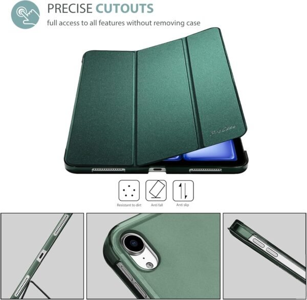 ProCase Coque pour iPad Air 11 Pouces (M3) 2025/(M2) 2024, Air 5ème 2022/4ème 2020 10.9 Pouces, Étui de Protection Anti-Chute, Rabat Magnétique Stable -Vert Nuit – Image 6