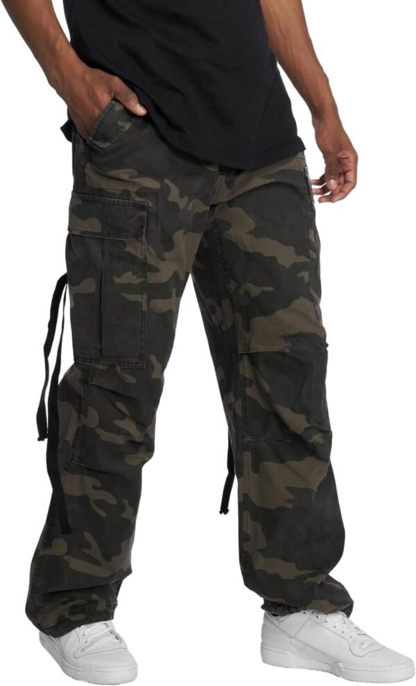 Brandit Pantalon M65 Vintage Homme Pantalon Cargo Noir Loose Fit