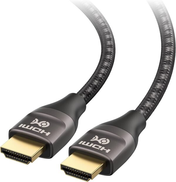 Cable Matters - Câble HDMI Ultra 8K 48 Gbit/s avec connecteurs métalliques et Gaine tressée – Compatible 8K 120 Hz et HDR pour PS5, Xbox Series X/S, RTX3080 / 3090, RX 6800/6900 Apple TV– 2 m