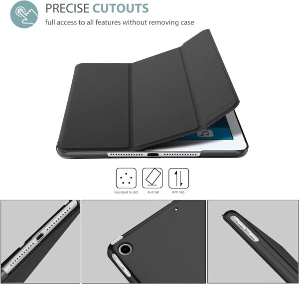 ProCase Coque Housse pour iPad Mini 1 2 3, A1432 A1454 A1455 A1489 A1490 A1491 A1599 A1600, Étui de Protection avec Support Fonction et Veille/Réveil Automatique pour iPad Mini1/2/3-7.9"-Noir – Image 3