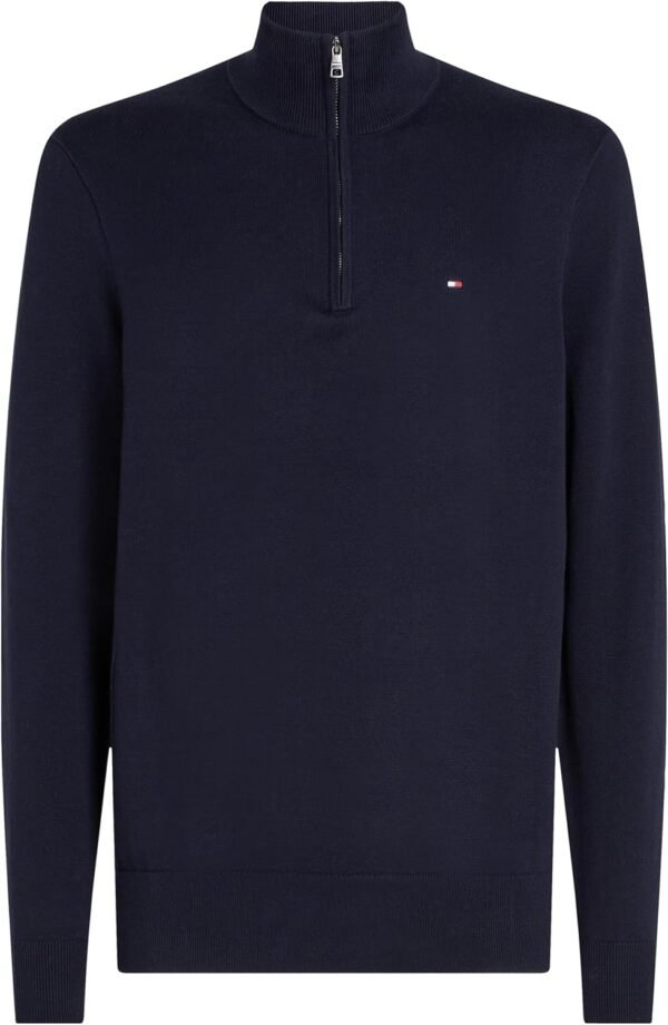 Tommy Hilfiger Pull avec Fermeture Éclair Homme Essential Cotton Mock Fermeture Éclair Demi-Longueur – Image 6