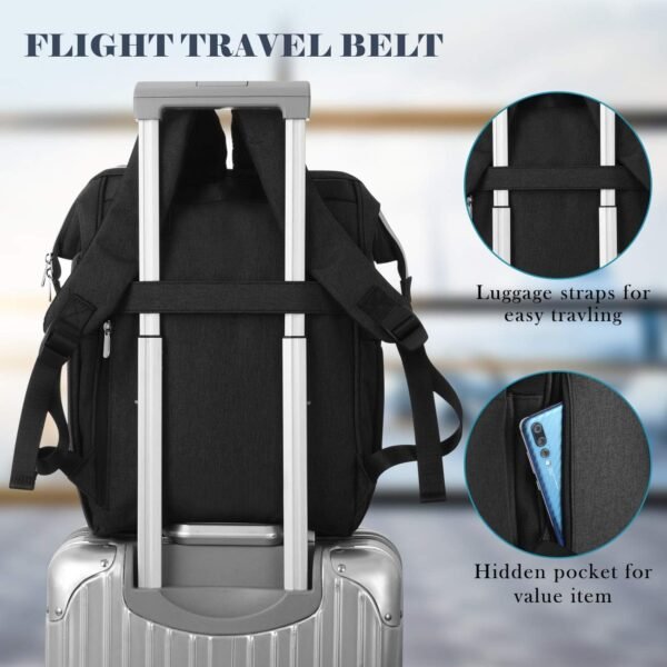 Sac à Dos Femme,Sac à Dos Ordinateur Portable 17,3 Pouces Avec Port de Chargement USB et Poche RFID Pour Collège,école,Travail,Voyage (Noir 17in) – Image 7