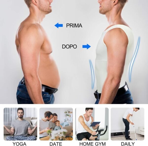 CHUMIAN Débardeur de Compression Homme Débardeur Gainant Homme Maillot de Corps Gaine Ventre Plat Gainant Minceur sous-vêtements sans Couture – Image 6