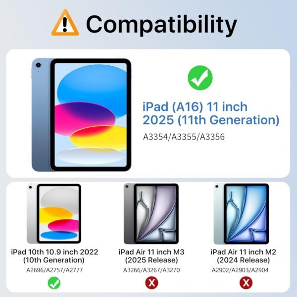 MoKo Coque pour iPad 11 Pouces (A16) 11e Génération 2025, iPad 10e Gén 10,9" 2022 avec Porte-Stylet, Étui iPad 10e Gen Mince Légère à Trois Volets avec PC Arrière Translucide Robuste, Marine Bleu – Image 2