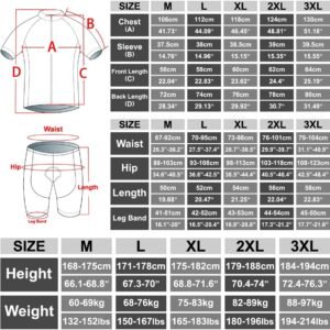 Alternative view of X-TIGER Maillot de Cyclisme Manches Courtes Homme avec Cuissard à Bretelle 5D Gel Rembourré,VTT Courtes Respirant Vêtements de Cyclisme Sports Shorts Pantalons avec Tee Shirt
