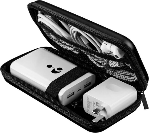 ACOCOBUY Organisateur Accessoires Électroniques, Etui pour Disque Dur Externe 2,5" Pochette Voyage Portable Résistant Aux Chocs Étui de Transport Organiseur de EVA Sac de Power Bank Étui Sac Noir