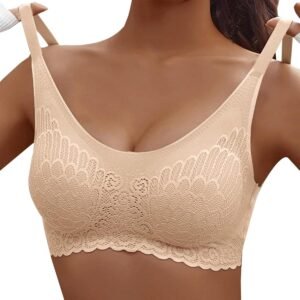 2025 Soutien-Gorge en Dentelle Confortable et Décontracté Brassiere Femmes sans Armature Soutien-Gorge Quotidien Lingerie sous-Vêtements pour Femmes Respirant Lace Bra pour Quotidien Sport Yoga M-XXL