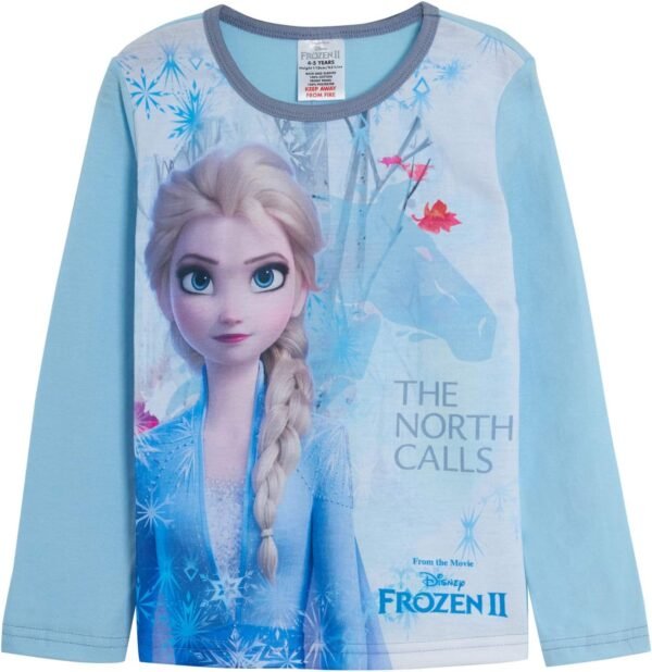 Disney Ensemble de Pyjama 2 pièces La Reine des Neiges II pour Filles 'The North Calls', Bleu, 2-10 Ans – Image 2