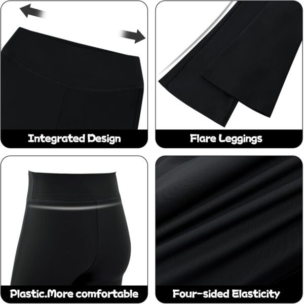 KAKU NANU Lot de 2 Legging Fille Pantalon Yoga Taille Haute Bootcut Pantalon D'entraînement de Yoga Pilates Leggings Jogging,Danse,Casual,Fitness,Sport Décontracté – Image 6