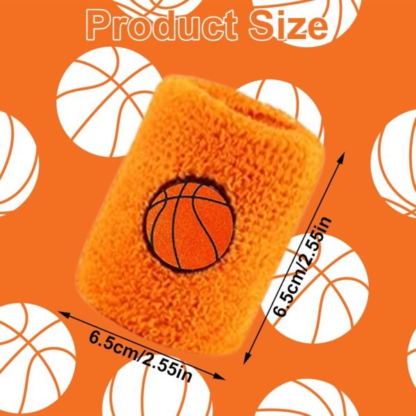 6 Pièces Bandeau de Sport Absorbant pour Enfants, Bandeaux de Poignet Élastiques en Éponge Coloré, Accessoire de Sport pour Le Poignet pour Sport Course À Pied Exercice Football Basketball – Image 3