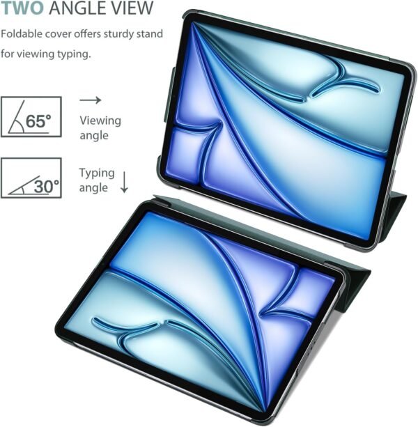 ProCase Coque pour iPad Air 11 Pouces (M3) 2025/(M2) 2024, Air 5ème 2022/4ème 2020 10.9 Pouces, Étui de Protection Anti-Chute, Rabat Magnétique Stable -Vert Nuit – Image 5
